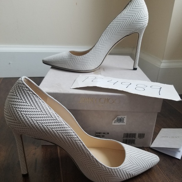 SOLD!Jimmy Choo Romy Embossed leather heels 38 - Picture 5 of 8